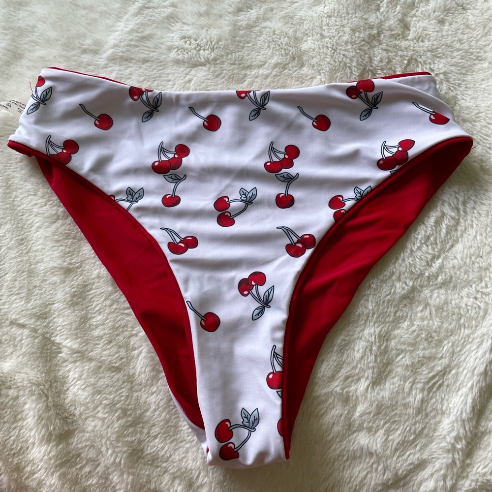 Reversible high waisted bikini bottoms